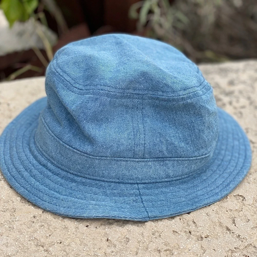 Aritzia Tna denim bucket hat one size light wash y2k streetwear hipster boho